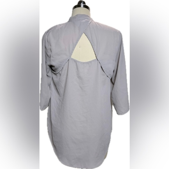 Maurices- Grey bow blouse. Small. - Picture 3 of 5
